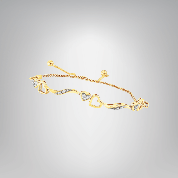 14K Gold - Plated Bracelet - Adjustable | Elegant Infinity & Heart Design - yourStore | , ,