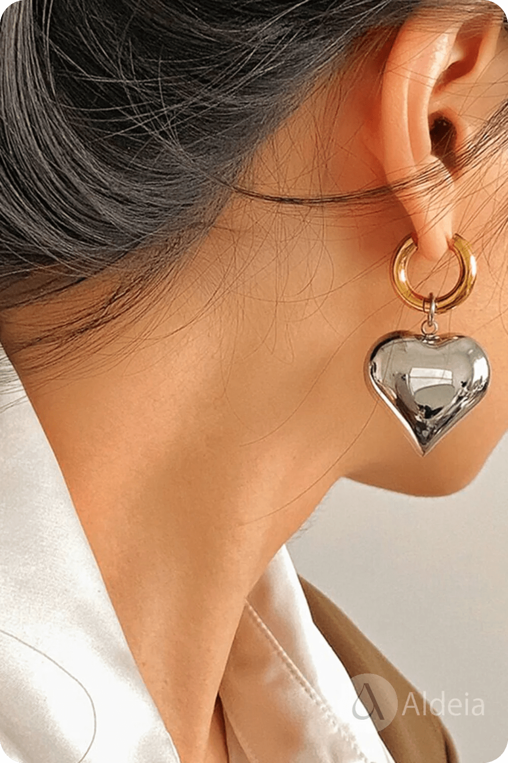 Minimalist Heart Earrings - yourStore | Silver Gold, ,