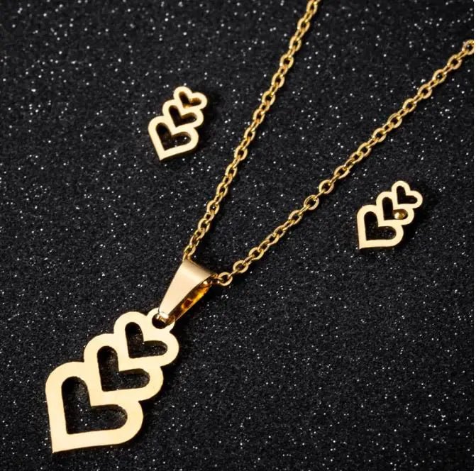 Stainless Steel Love Heart Necklaces For Women - yourStore | Gold 1, ,