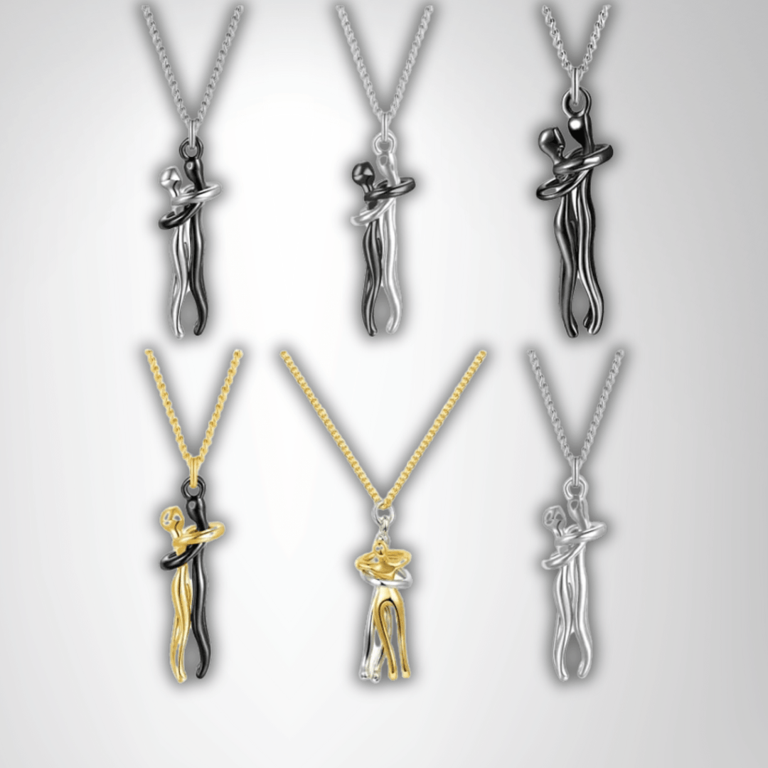Timeless Couple Hugging Pendant Necklace – A Gift of Love - yourStore | GD, ,